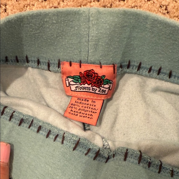 Flowers by Zoe Teal Pants with Stitch Detail - Picture 2 of 3